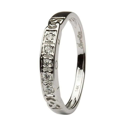 14ct White Gold Diamond Celtic Eternity Ring