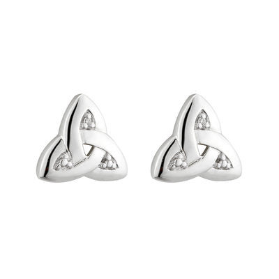 14ct White Gold Diamond Trinity Knot Stud Earrings