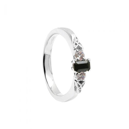 14ct White Gold Blue Sapphire and Diamond Engagement Ring