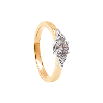 14ct Gold Diamond Engagement Ring with Trintiy Knots