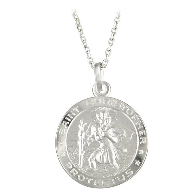 Sterling Silver Round St. Christopher Medal