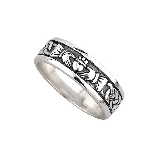 Men's Sterling Silver Oxidised Claddagh Ring