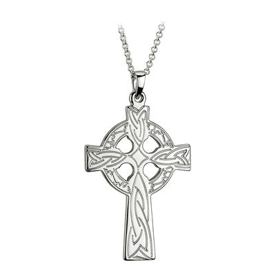 Sterling Silver Engraved Celtic Cross